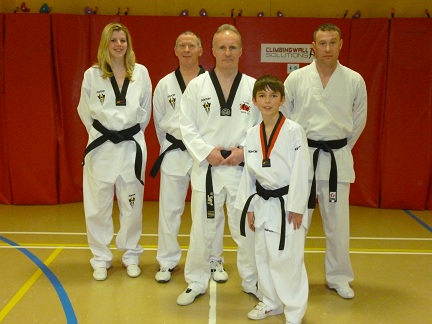 Master Evans with some of the new Black Belts