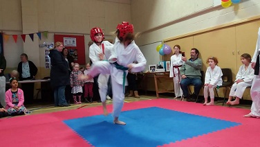 Sam sparring at the Youth Centre Open Day